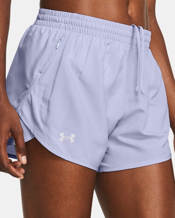 Women's UA Fly-By 3" Shorts in Purple image number 3